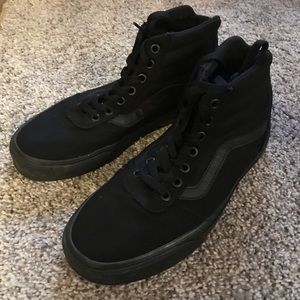 Vans Canvas Sk8 Hi all black shoes